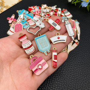 Mặt Dây Chuyền Y Tế Bằng Hợp Kim Tráng Men Mặt Dây Chuyền Bác Sĩ/y Tá Dùng Làm Vòng Cổ Và Móc Khóa Thủ Công - Bộ 10/20/50 Chiếc