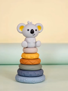 WNDR Mainan Edukasi Bayi 2in1 | Soft Building Blocks | Stacking Ring & Balok Angka Silicone