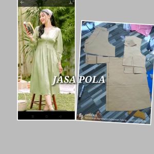 pola instant dress Pendek