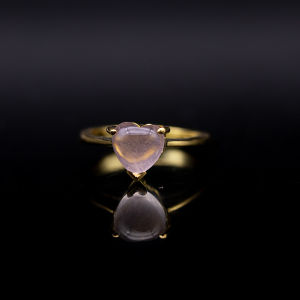 แหวนพลอยของแท้ ร่วมความรัก พลอยโรสควอตซ์ (Rose Quartz) 92.5% ชุบทองคำ พลอยแห่งความรัก 50 หรือ 5 บรรจุคู่