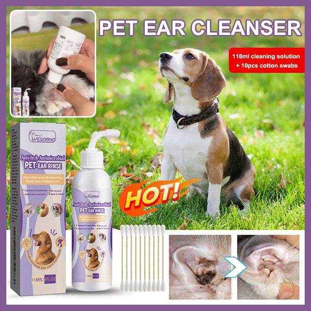 Pet Ear Cleaning Solution Clean Ear Canal Odor Relief Ear Wash for Cats