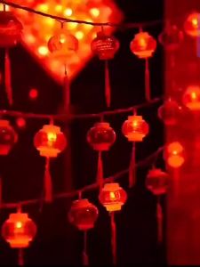 Spring Festival Little Red Lantern tassel Chinese New Year LED colorful lights flashing lights string lights full of stars pendant