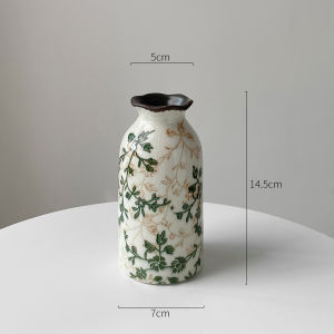 Retro Pastoral Style Ice Cracked Ceramics Small Vase Decoration Living Room Flower Arrangement Dried Flower Niche Style Fancy Creative Decorations