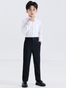 Formal Wear Boys White Shirt And Black Pants Set