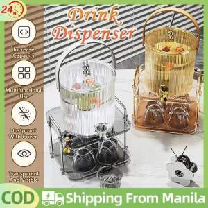 Clear Beverage Dispenser With Stand And Faucet 5L Drink Dispenser With Storage Rack For Wedding Birthday Water Kettle Large Capacity Beverage Bucket Leak-Proof Faucet Beverage Jug For Home Party Picnics