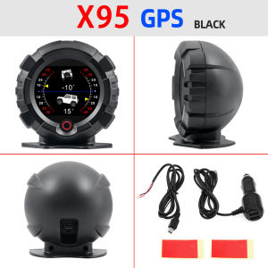 RYSJM | X95 GPS Head Up Display Horizontal Slope Meter Inclinometer Speedometer Car Compass Pitch Tilt Angle Altitude Latitude Longitude