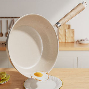 กระทะเคลือบกันติดแบบหนาพิเศษ วัสดุหินทางการแพทย์ สำหรับทำสเต็ก แพนเค้ก ใช้ได้กับเตาแม่เหล็กไฟฟ้า เตาแก๊ส และเตาทั่วไป อุปกรณ์ครัวอเนกประสงค์