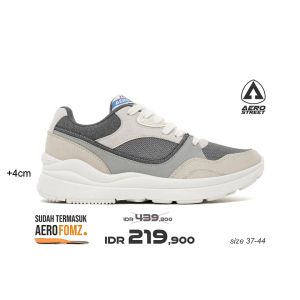 Aerostreet 37-44 Boston Natural Abu Abu - Sepatu Sneakers Casual