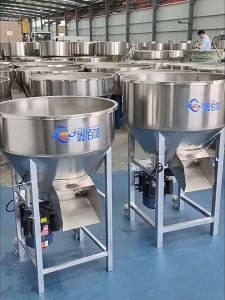 High-Quality Stainless Steel Feed Mixer for Dry/Wet Seeds Coating Machine with Adjustable Mixing Blades