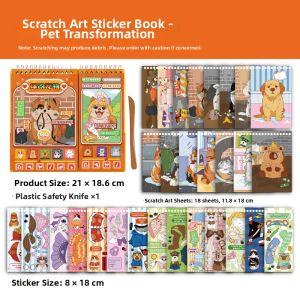 XIONGBUFAN | Quiet Book DIY Dress Up Sticker Book For Kids No Cutting