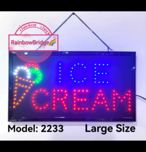 ICE CREAM - RAINBOW BRIDGE LED SIGNAGE (New-Small-Large) #SIZE: W48cm & W60cm  BIG  #881
