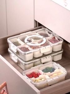 กล่องถนอมอาหาร กล่องเก็บของในตู้เย็น กล่องเก็บอาหาร กล่องเก็บผัก ภาชนะใส่อาหาร สามารถวางผลไม้และอาหารปรุงสุกไ กล่องปิดผน