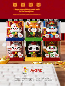 2025 Mới Tượng Mèo May Mắn Khối Xây Dựng Sáng Tạo Nhỏ Gấu Trúc Lắp Ráp Quà Tặng Đồ Chơi Tuổi Từ 5 Trở Lên Vật Dụng Trang Trí