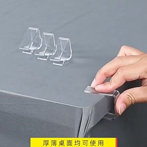 (4 PCS/PACK) Anti-Slip Table Cloth Clip Fixed Clamp Durable Plastic Stopper Transparent Anti-Wrinkle Table Cloth Holder
