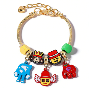 Bandai | Steal A Brainrot Charm Bangle - Zinc Alloy & Rhinestone Cool Street Style  Thoughtful Graduation Present