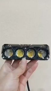 Đèn led pha bi cầu 2 màu vàng trắng cho ô tô xe máy xe điện