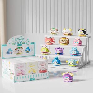 Mini Cute Cartoon Zodiac Sign Series Block Animals Bricks Gemini Aries Building Block Christmas Birthday Gift Decoration 12星座木鱼系列积木