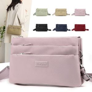 Casual Nylon Crossbody Bag by SOYT Simple Multi-Layer Small Square Fashion Shoulder Bag for Young and Middle-aged Women