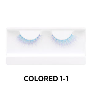 1 Pair Blue Mink Colored False Eyelashes Fluffy Strip Lashes For Cosplay Halloween Party Makeup Dramatic Wholesale Colorful Lash
