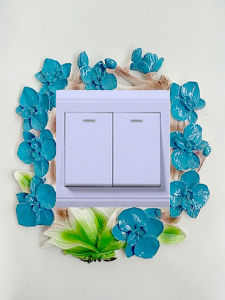 Miếng Dán Ổ Cắm Điện 3D Phong Cách Châu Âu Bằng Nhựa Cho Phòng Khách Chống Thấm Nước Trang Trí Nhà Cửa Chống Mốc Họa Tiết Hoa