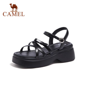 Cameljeans Womens Shoes Summer New Retro Fashion Thick-soled Height-Increasing Sandals