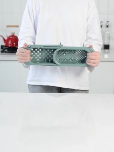 Adjustable Sink Storage Rack with Drainage and Extension