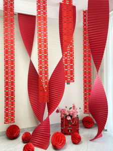 Wedding Room Layout Living Room Bedroom Decoration Pendant Festive Red Lantern with Xi Character Wedding Waterfall Hanging String Wedding Honeycomb Ball