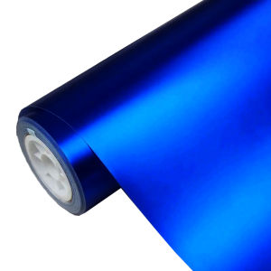 Premium Matte Satin Metallic Blue Vinyl Wrap Film Car Sticker Decal With Air Release Self Adhesive