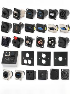 D-Style Audio Socket USB Mother Seat Cannon XLR Lotus Fixed Panel Network RJ45 Speaker Interface Seat Zinc Alloy HiFi Audio Parts