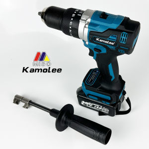[200 ribuan cuci gudang] Kamolee Tool 18V Baterai Mesin Bor Cordless/Elektrik Drill/ Bor Listrik/beton Besi Kayu Full Set Pilihan Bor Tanpa Kabel