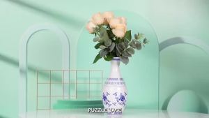 3D Puzzle Vase Home Decoration Christmas Gifts DIY Chinese Vase for Bouquet Flowers Creative Handmade Flower Vase Puzzle Toys