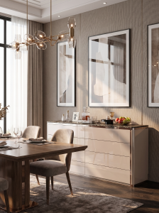 Luxury Italian Style Tall Sideboard Buffet Cabinet