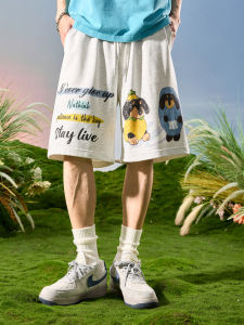 Casual Letter Print Dog Cartoon Shorts
