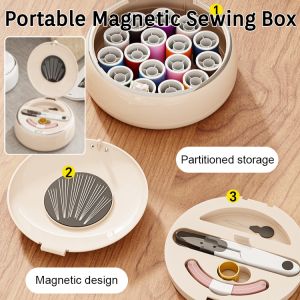 New Magnetic Sewing Box Portable High-end Needlework Box Handy Sewing Tool For Dormitory Hand Stitching Bag