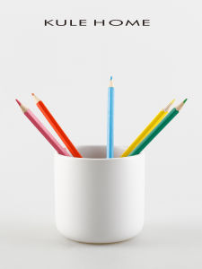 KULE HOME กระติกน้ำแข็งเซรามิกสำหรับเก็บแปรงแต่งหน้าสำหรับใช้ในสำนักงานและโรงเรียน กระติกน้ำแข็งสำหรับเก็บของแบบเรียบง่ายและหรูหรา