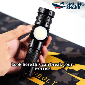 SMILING SHARK SD5361 LED Flashlight 9Mode COB Camping Light 26650 Type-c Rechargeable Work Torch Light Waterproof Outdoor Working Camping Lighting