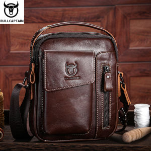 Mens leather shoulder bag multifunctional and high-capacity cowhide crossbody bag handbag