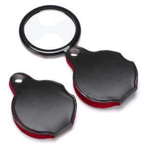 （60mm diameter）8X Small Magnifying Glass Portable  Mini Pocket Magnifier Folding Magnify Glass with Rotating Protective Holster