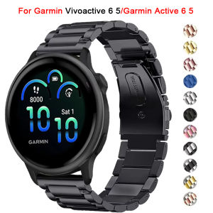 22mm 20mm Stainless Steel Strap For Garmin Active 6 5/Venu 3 2 /Vivoactive 6 5 4 Metal Band For Garmin Forerunner 55 158 245 255
