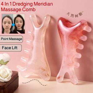 4 In 1 Small Dolphin Massage Comb Scalp Massage Comb Head Head Therapy Dredging Artifact Meridian Face Eyes Nose Scraper