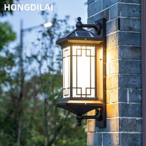 HONGDILAI | Đèn Tường Chống Nước Chống Gỉ Bằng Năng Lượng Mặt Trời Dùng Ngoài Trời