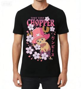 Bandai | Summer Relaxing and Comfortable One Piece T-shirt Tony Tony Chopper Cute Art 2026 New Cotton Summer Men Tshirt