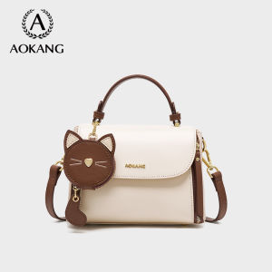 Aokang Luxury Leather Handbag Womens Large Capacity Single Shoulder Bag Fashionable Trendy Crossbody Bag for Daily Use