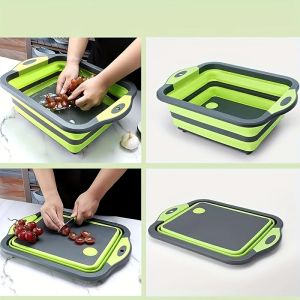 Portable Foldable Water Basin with Built-in Sink and Cutting Board Storage Function for Outdoor Camping and Travelers