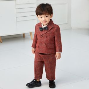 3PCS ชุดชุดสูทสำหรับเด็ก2025ชุดงานแต่ง Pageboy ของอังกฤษเสื้อเบลเซอร์สำหรับเด็กเปียโนจัดงานเย็นทางการ