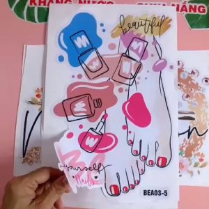 Decal Trang Trí TIỆM NAIL SPA BEAUTY SALON MAKEUP THẨM MỸ VIỆN ✨ Hình Dán Kháng Nước Chịu Nắng Cắt Sẵn.