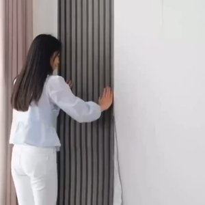 REAIM 3D Fluted Wall Panel Self Adhesive Wood Grain Waterproof Wall Sticker Peel and Stick for TV Background Living Room Bedroom Home Decor