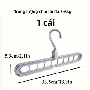 Móc Treo Quần Áo Thần Kỳ Xoay 9 Lỗ - Giá Phơi Đồ Đa Năng Gấp Gọn Ngang & Dọc Dùng Được Cho Gia Đình