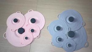 5 Pack Silicone Lids For Bowls Reusable Suction Seal Food Covers BPA Free Fresh Keeping Lid Set Microwave Safe