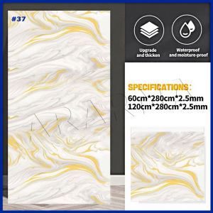 Marble Wallpaper Sticker 120 x 280cm Waterproof Self-Adhesive Wall Sticker Thickness 2.5mm Foam Marble Roll For Living Room Kitchen